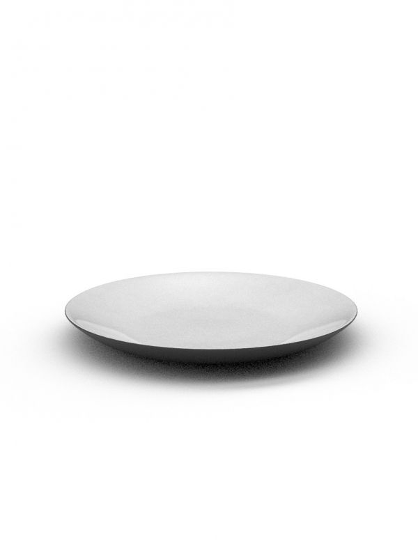 16cm Black Porcelain Coupe saucer- White Glaze