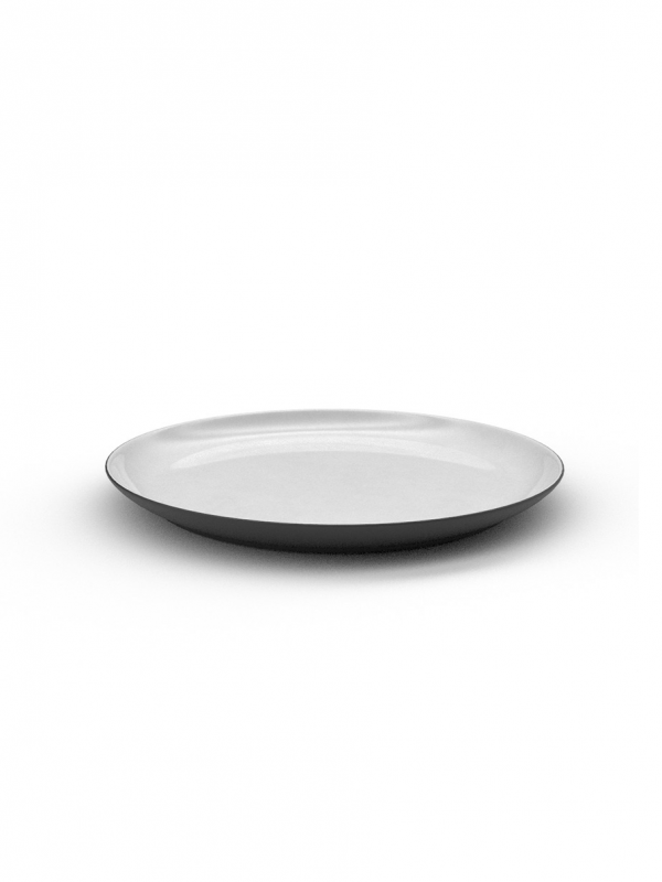 20cm Black Porcelain Coupe Side plate - White Glaze