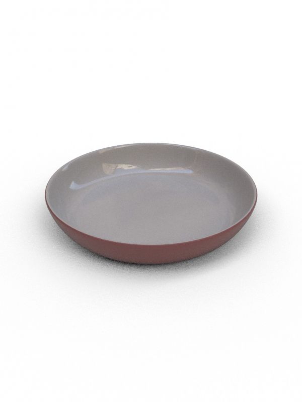 21cm Terracotta Medium shallow bowl  - Grey Glaze
