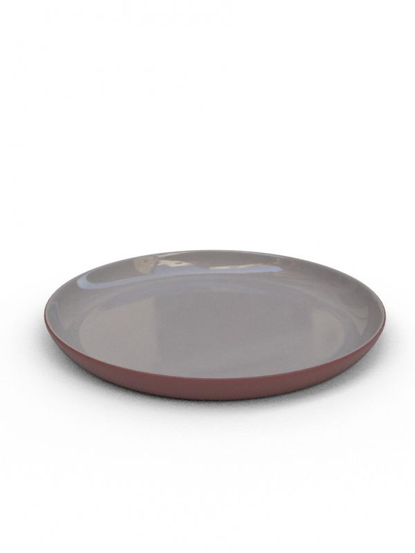 25cm Raised Dinner plate - Grey Glaze Terracotta