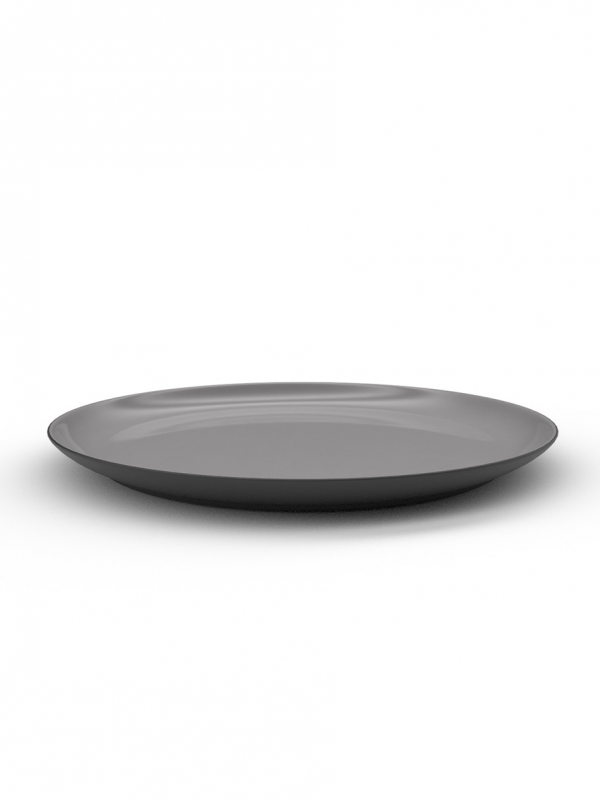 26cm Black Porcelain Coupe Dinner plate - Grey Glaze
