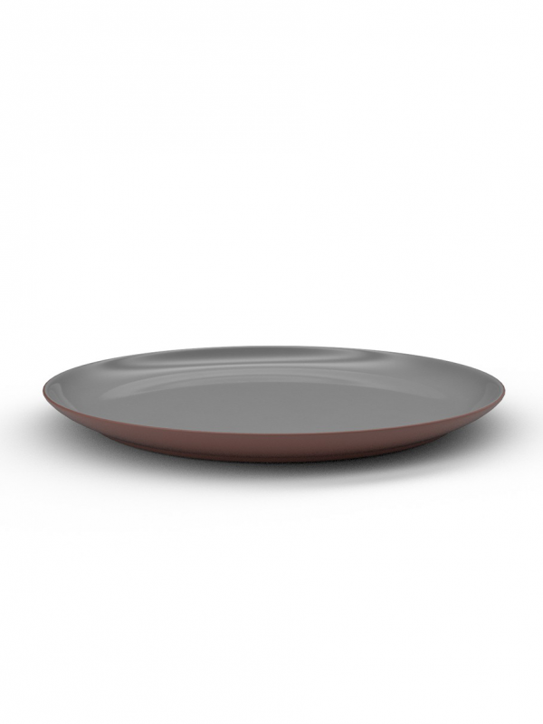 26cm Terracotta Coupe Dinner plate - Grey Glaze
