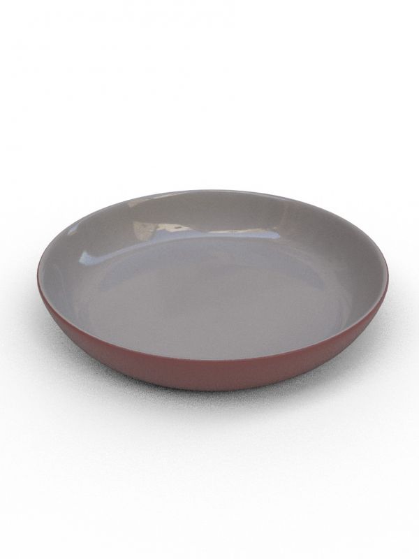 28cm Terracotta Large shallow bowl  - Elephant Grey Glaze