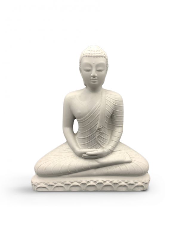 Buddha Statue  Large - Porcelain White Unglazed