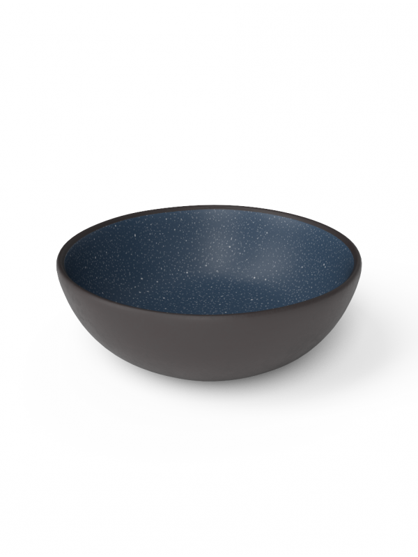 Classic Galaxy 15cm medium bowl in matte blue glaze with white speckles