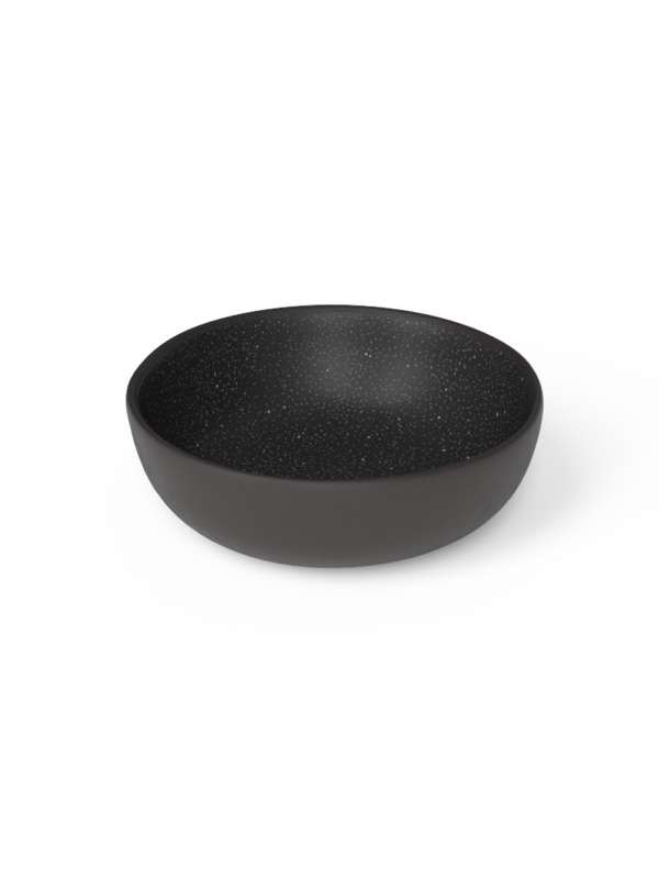 Classic Galaxy 11cm small bowl in matte black glaze with white speckles