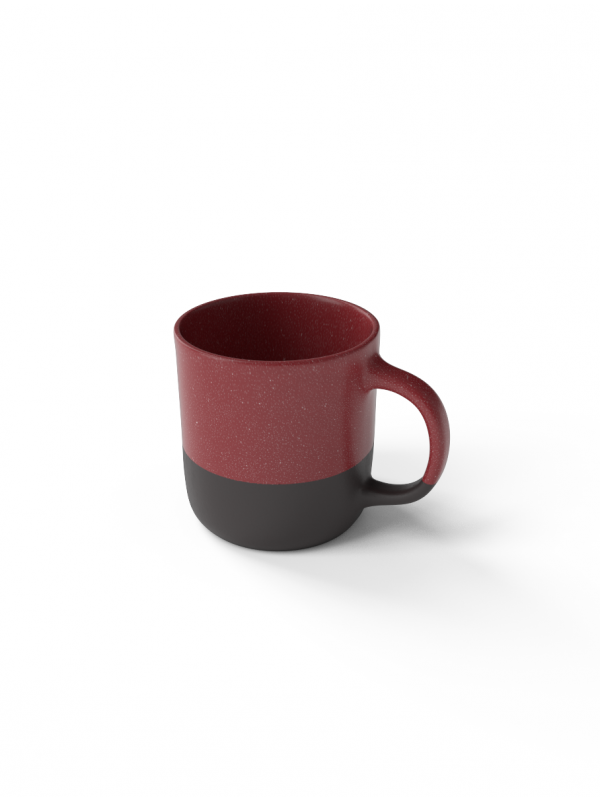 Classic Galaxy mug in matte red glaze with white speckles