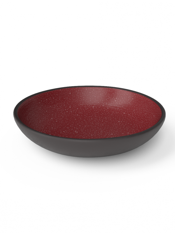 Classic Galaxy 22cm large bowl in matte red glaze with white speckles