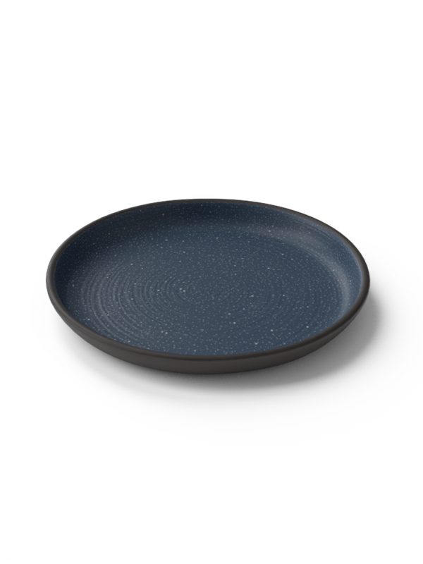 Classic Galaxy 18cm side plate in matte blue glaze with white speckles