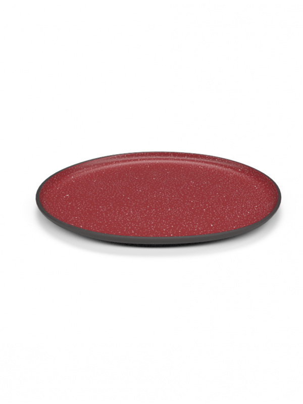 Classic Galaxy 25cm large plate in matte red glaze with white speckles