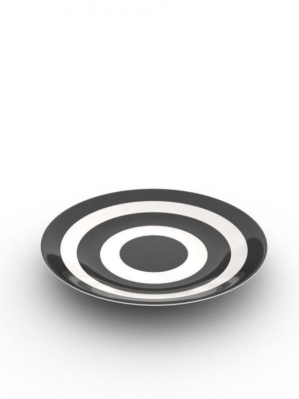 Black and White striped hand painted saucer