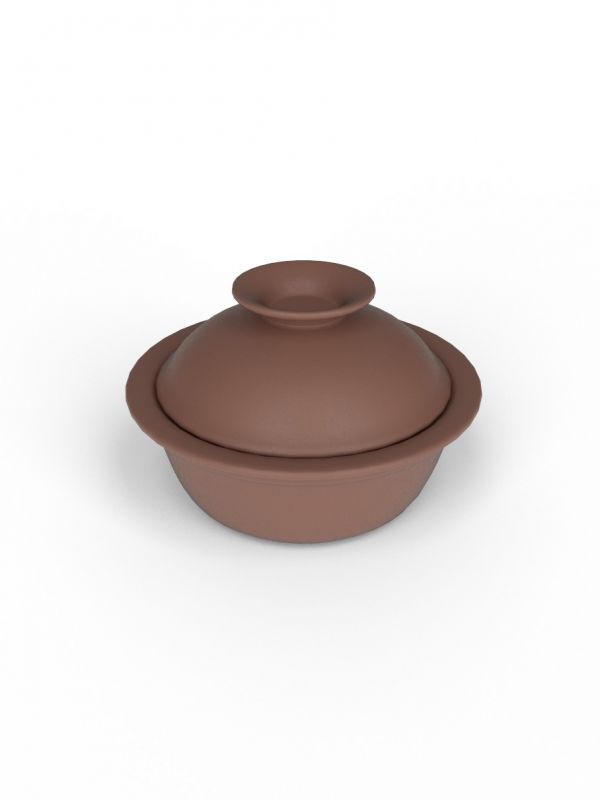 22cm Terracotta Serveware Terracotta bowl with lid - Inside Moss Green 