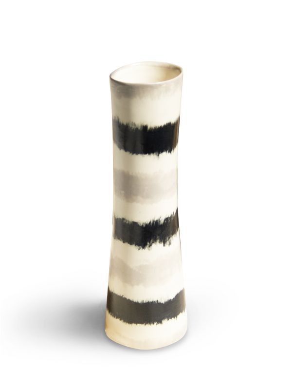 Shadow Stripes -  Hand Painted Vase