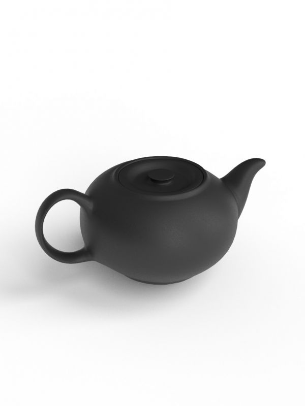 900ml Black Porcelain Medium Stackable teapot - Inside Glazed 