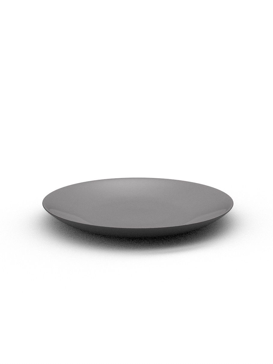 16cm Black Porcelain Coupe saucer - Grey Glaze