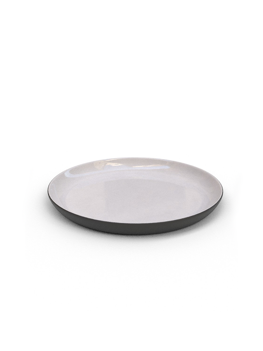 18cm Black Porcelain Raised Side plate- White Glaze