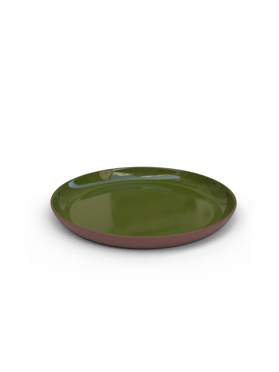 18cm Terracotta Raised Side plate - Moss Green Glaze