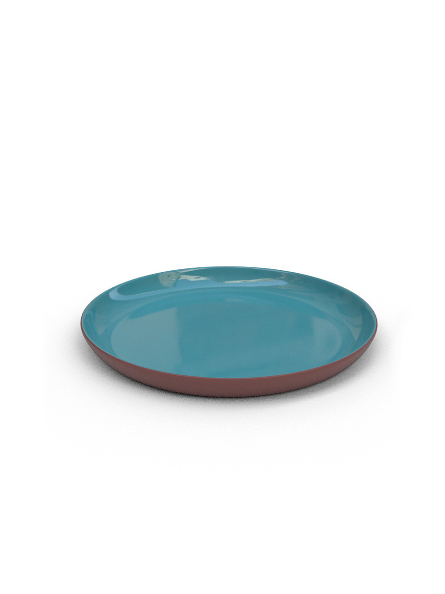 18cm Terracotta Raised Side plate - Sea Blue Glaze