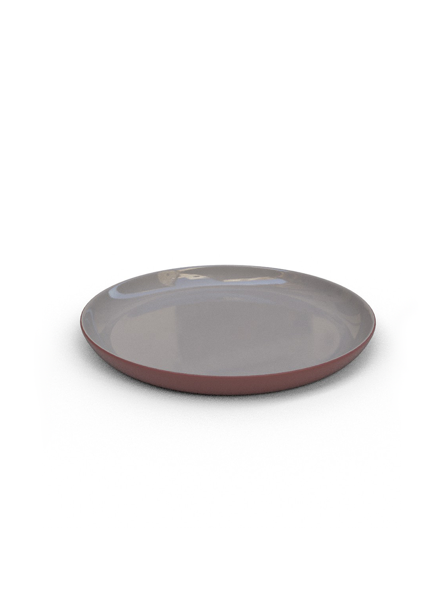 18cm Terracotta Raised Side plate - Grey Glaze