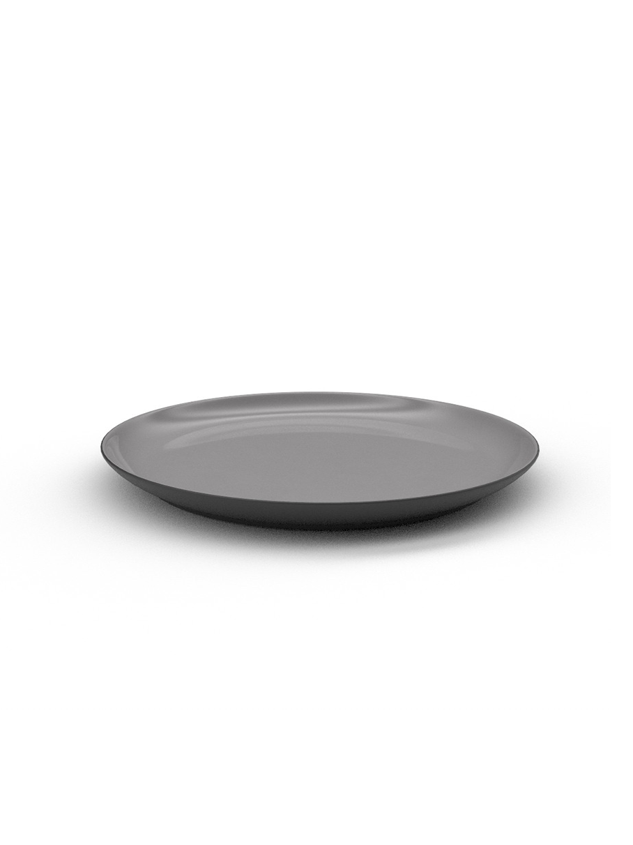 20cm Black Porcelain Coupe Side plate - Grey Glaze