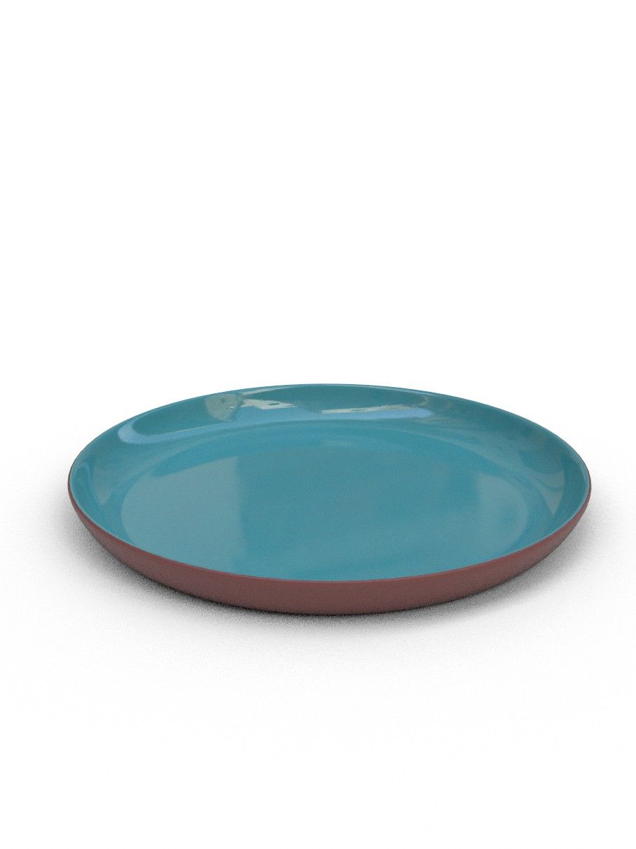 25cm Raised Dinner plate - Sea Blue GlazeTerracotta