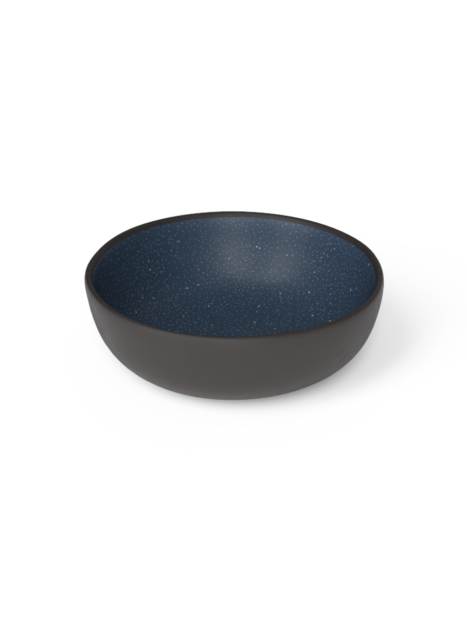 Classic Galaxy 11cm small bowl in matte blue glaze with white speckles
