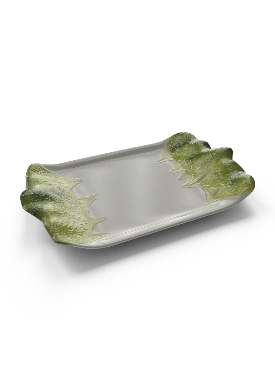 Hand Painted Salad leaf platter