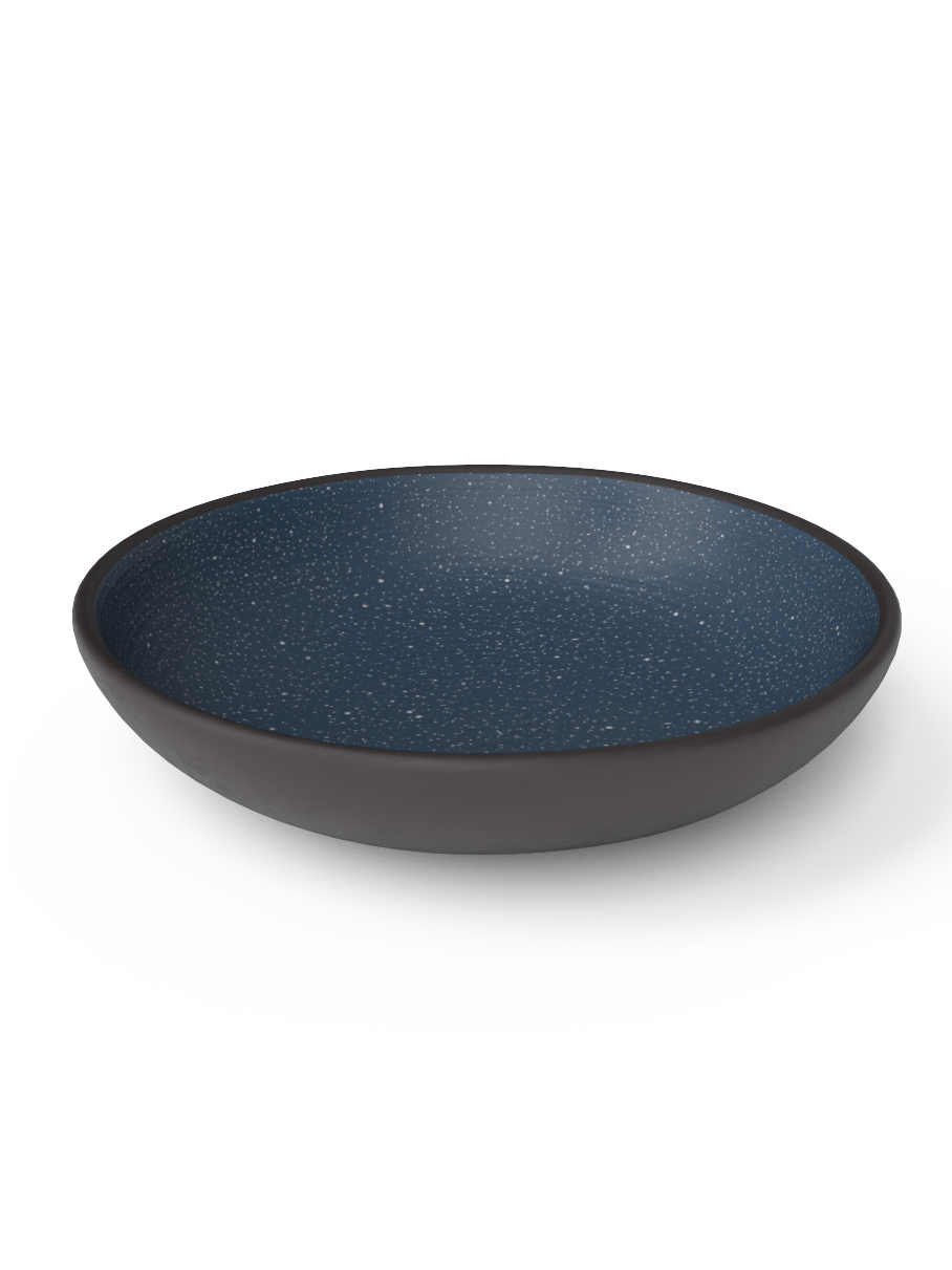 Classic Galaxy 22cm large bowl in matte blue glaze with white speckles