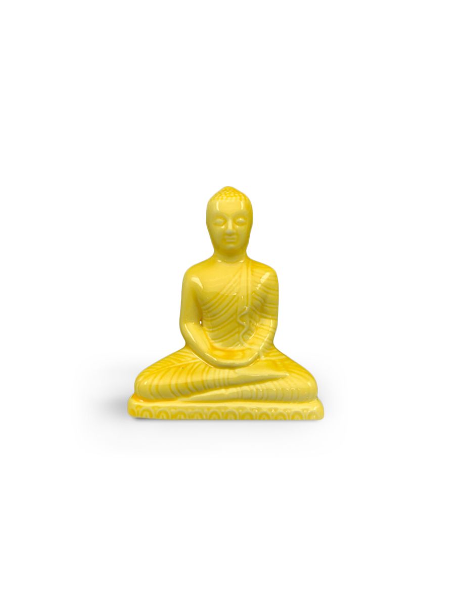 Buddha Statue  Small - Yellow Glaze