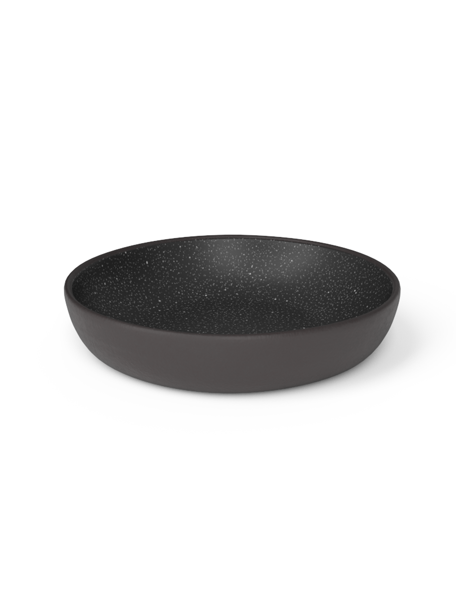 Galaxy lunch bowl in matte black glaze with white speckles