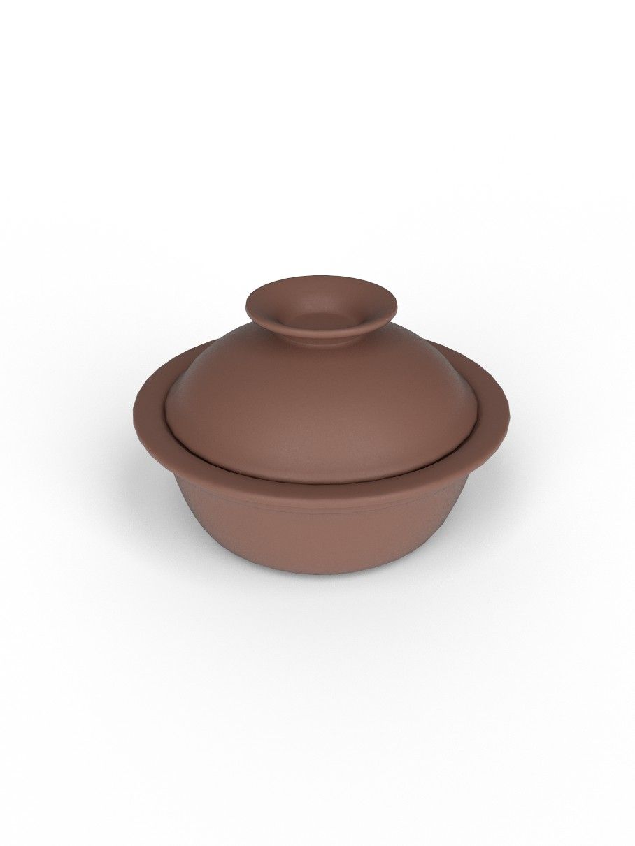 22cm Terracotta Serveware  bowl with lid -Inside Peacock Green 